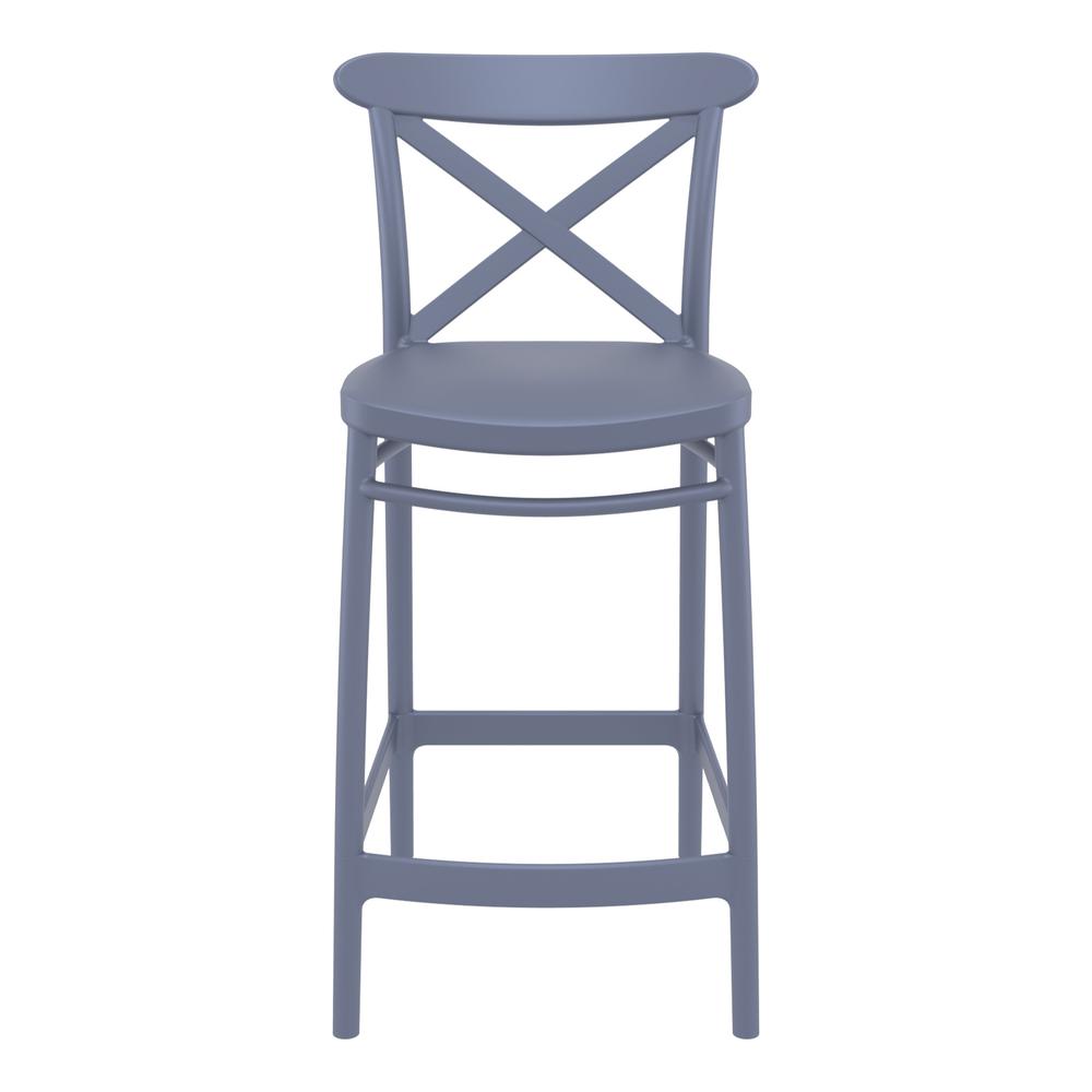 Cross Counter Stool Dark Gray, Set of 2. Picture 3