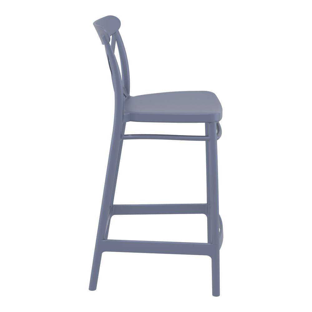 Cross Counter Stool Dark Gray, Set of 2. Picture 4