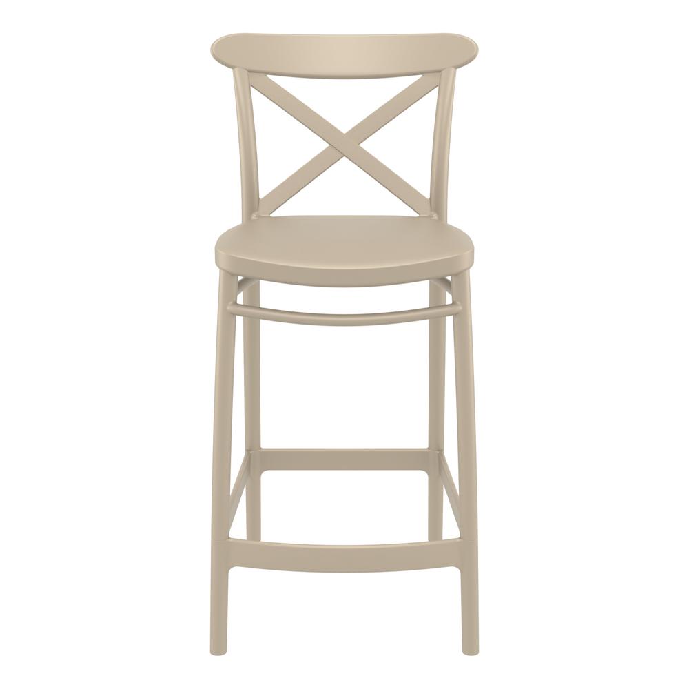 Cross Counter Stool Taupe, Set of 2. Picture 3