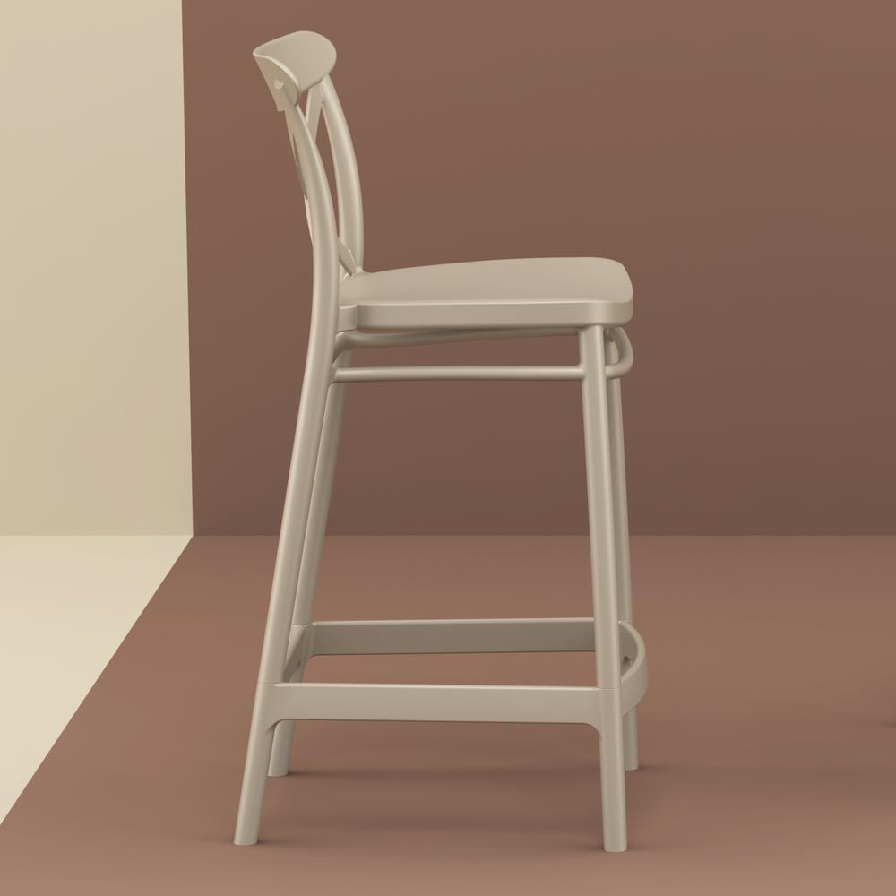 Cross Counter Stool Taupe, Set of 2. Picture 7