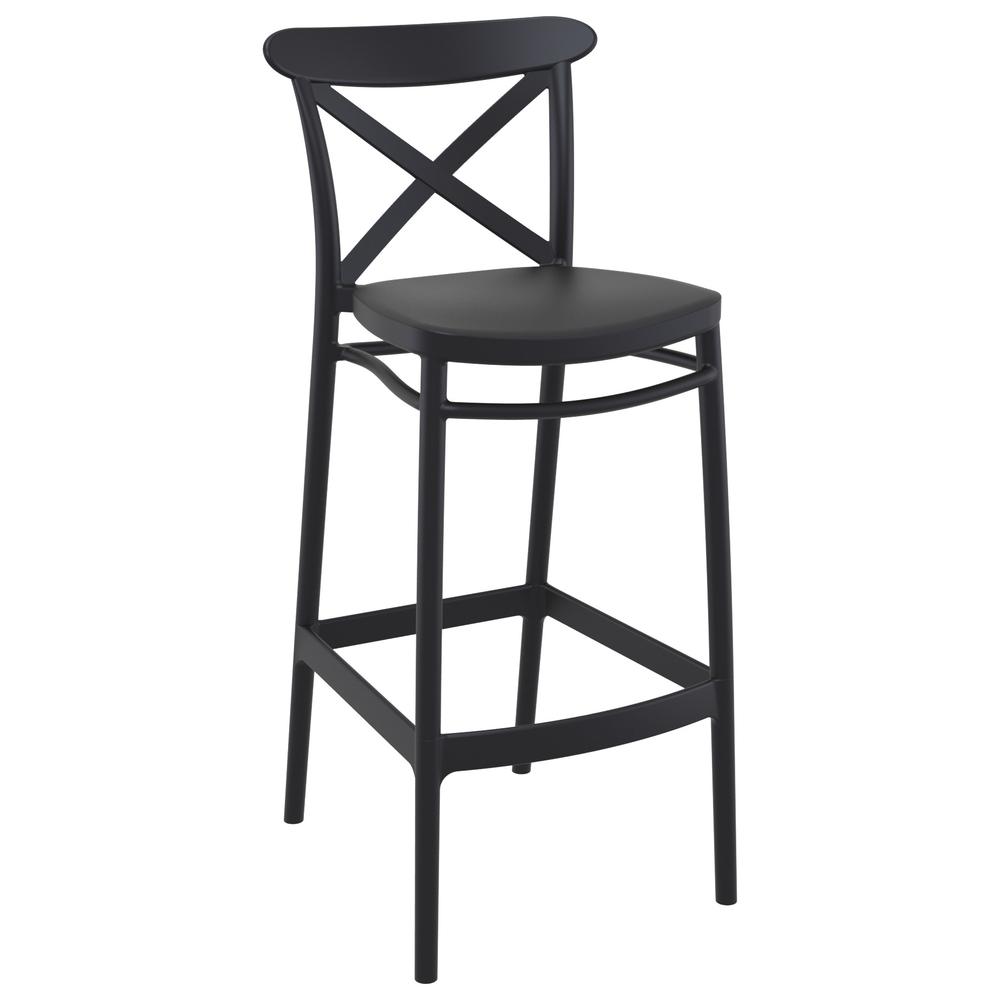 Cross Bar Stool Black, Set of 2. Picture 1