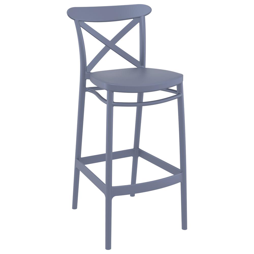 Cross Bar Stool Dark Gray, Set of 2. Picture 1