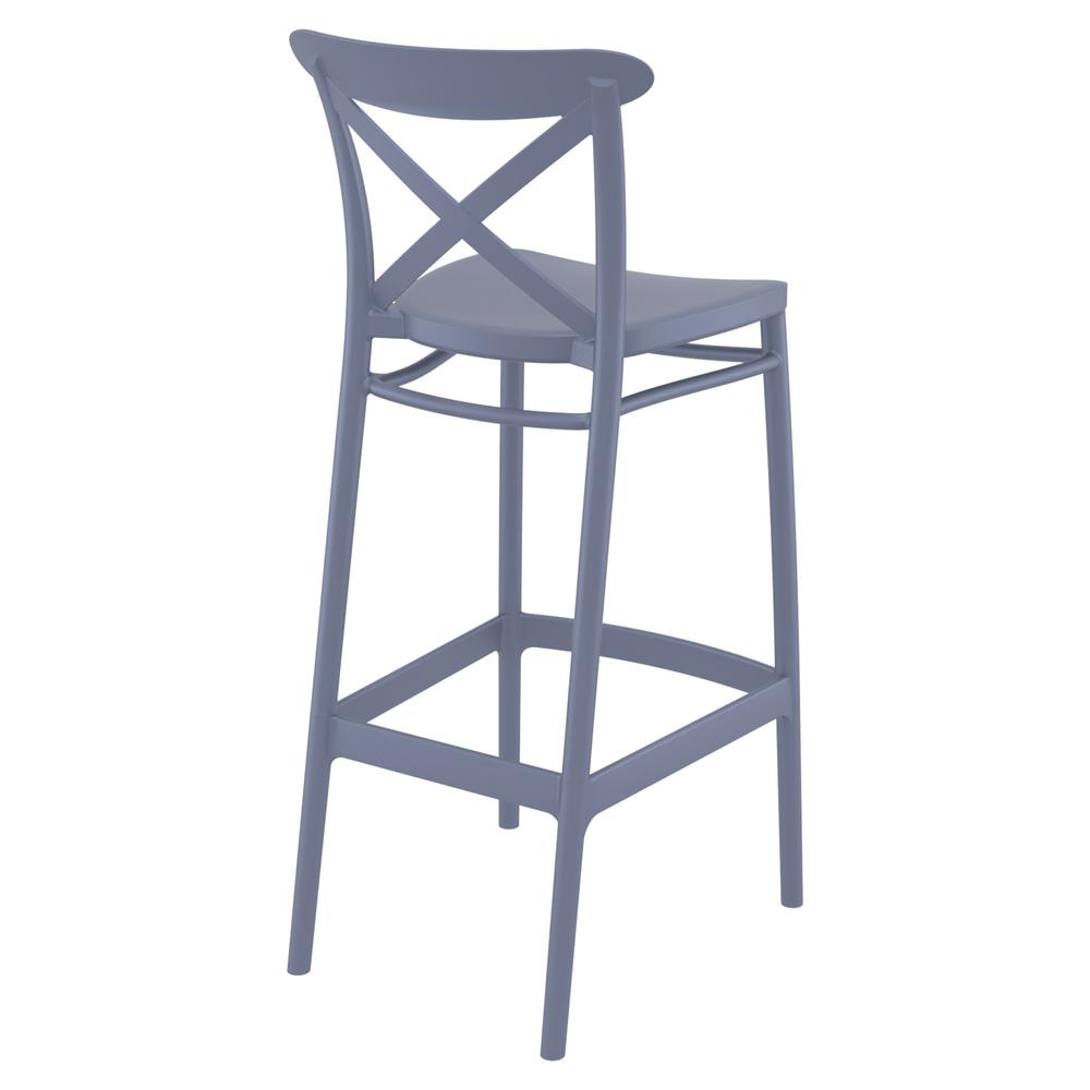 Cross Bar Stool Dark Gray, Set of 2. Picture 2