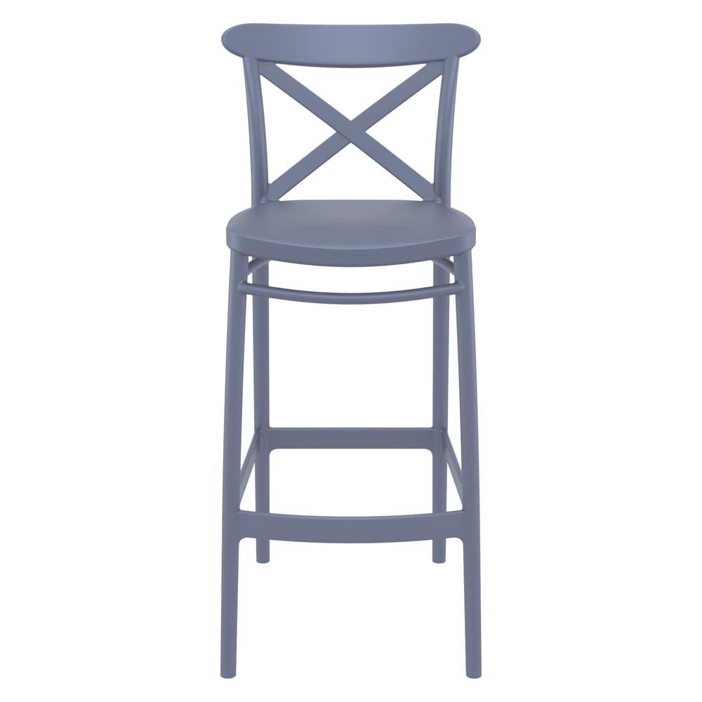 Cross Bar Stool Dark Gray, Set of 2. Picture 3