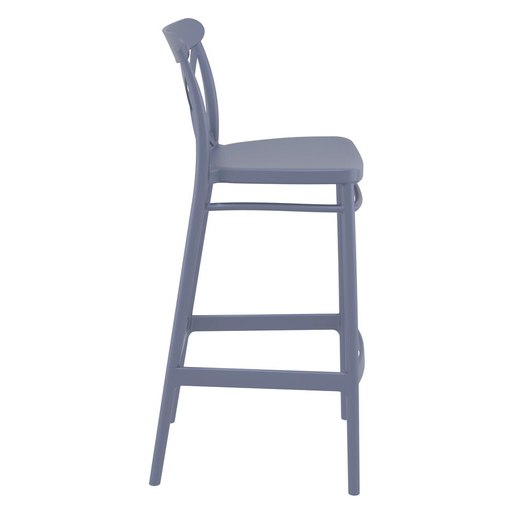 Cross Bar Stool Dark Gray, Set of 2. Picture 4