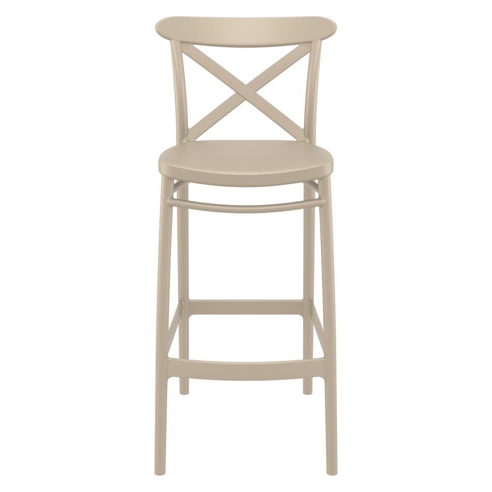 Cross Bar Stool Taupe, Set of 2. Picture 3