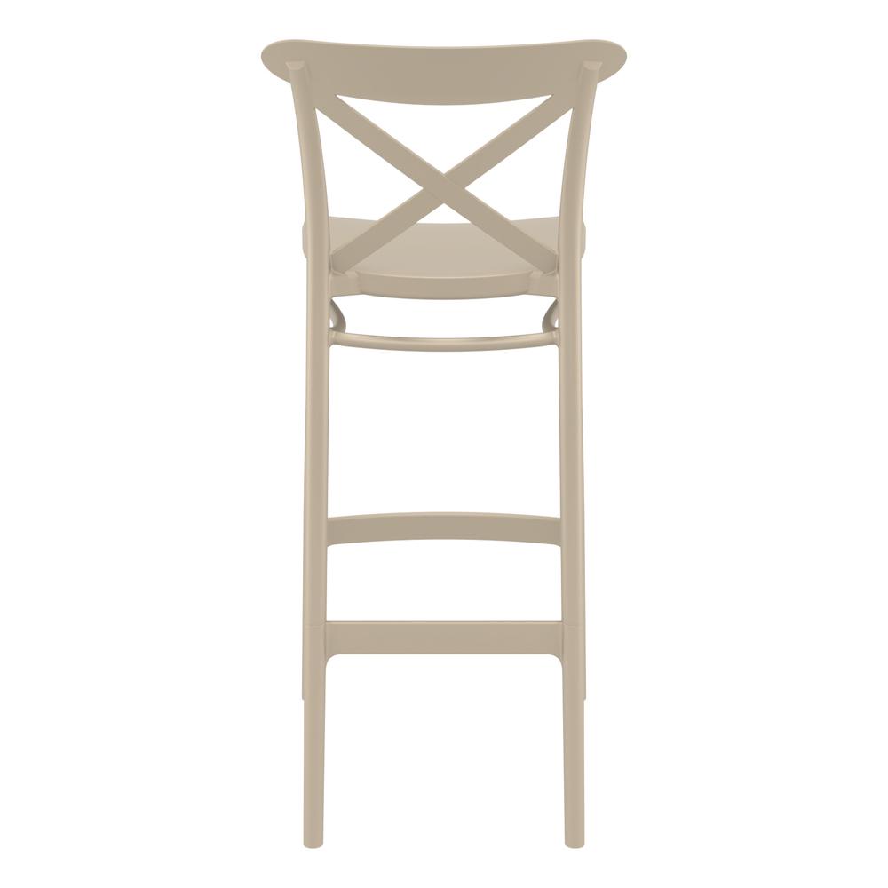 Cross Bar Stool Taupe, Set of 2. Picture 5