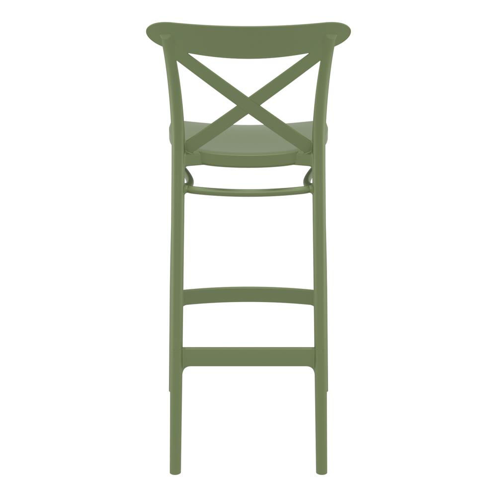 Cross Bar Stool Olive Green, Set of 2. Picture 5