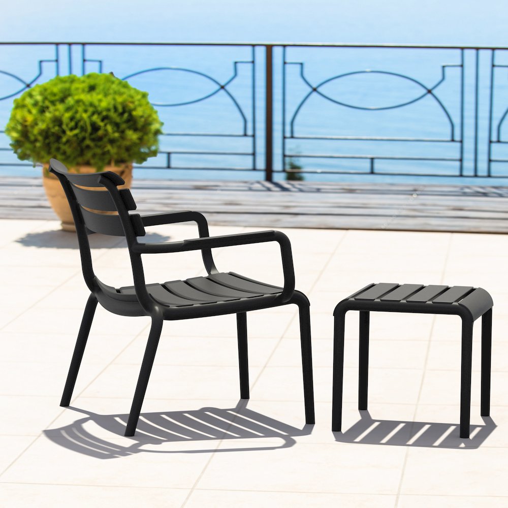 Paris Outdoor Club Lounge Chair Black. Picture 9