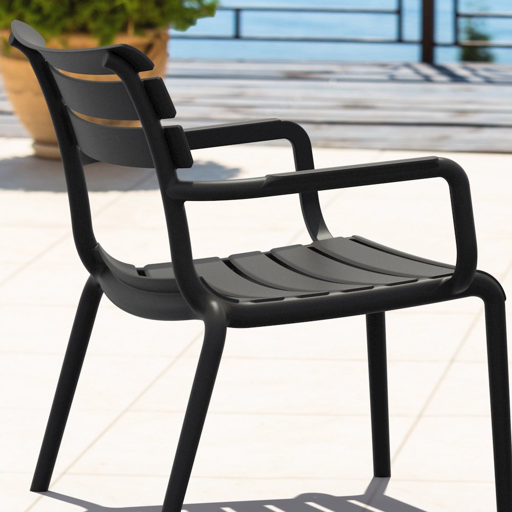 Paris Outdoor Club Lounge Chair Black. Picture 4