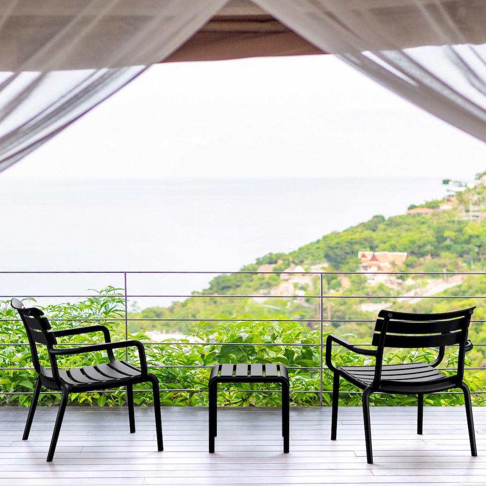 Paris Outdoor Club Lounge Chair Black. Picture 5