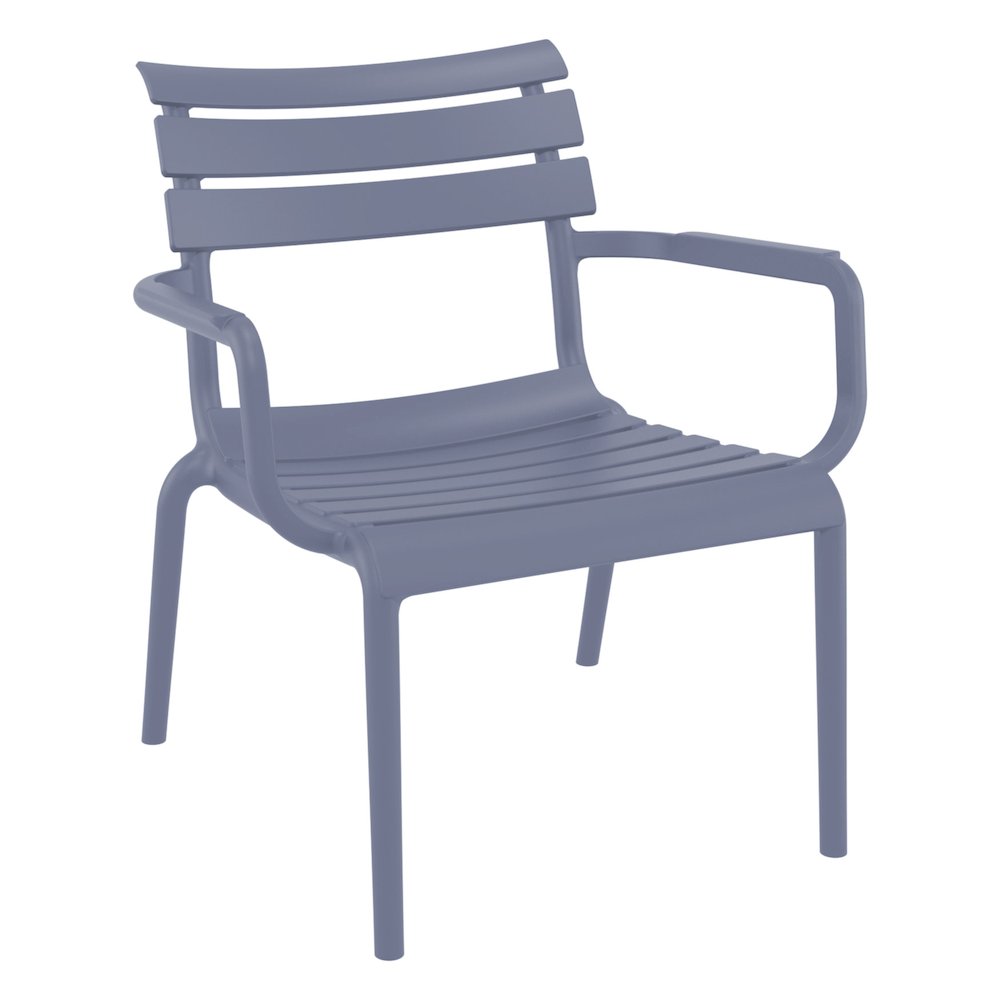 Paris Outdoor Club Lounge Chair Dark Gray. Picture 1