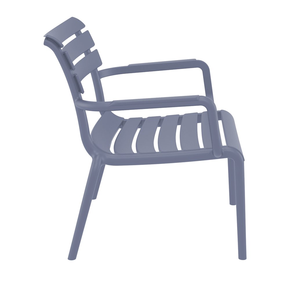 Paris Outdoor Club Lounge Chair Dark Gray. Picture 7