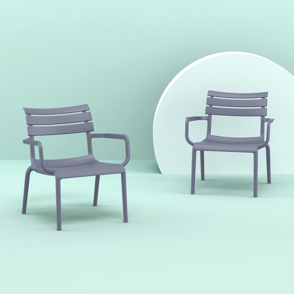Paris Outdoor Club Lounge Chair Dark Gray. Picture 4