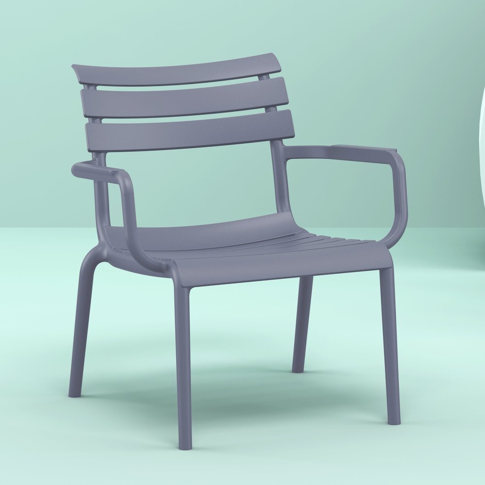 Paris Outdoor Club Lounge Chair Dark Gray. Picture 5