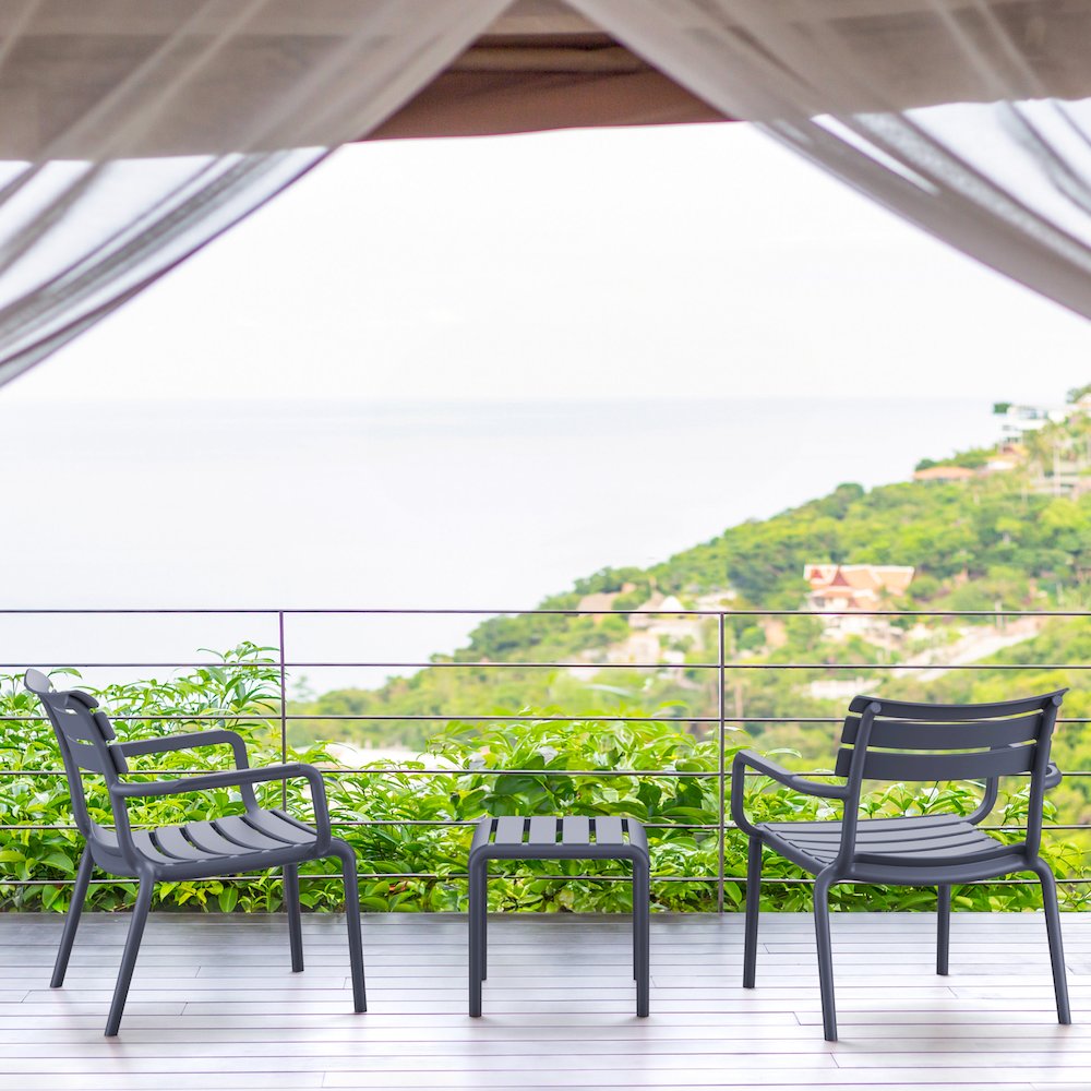 Paris Outdoor Club Lounge Chair Dark Gray. Picture 6