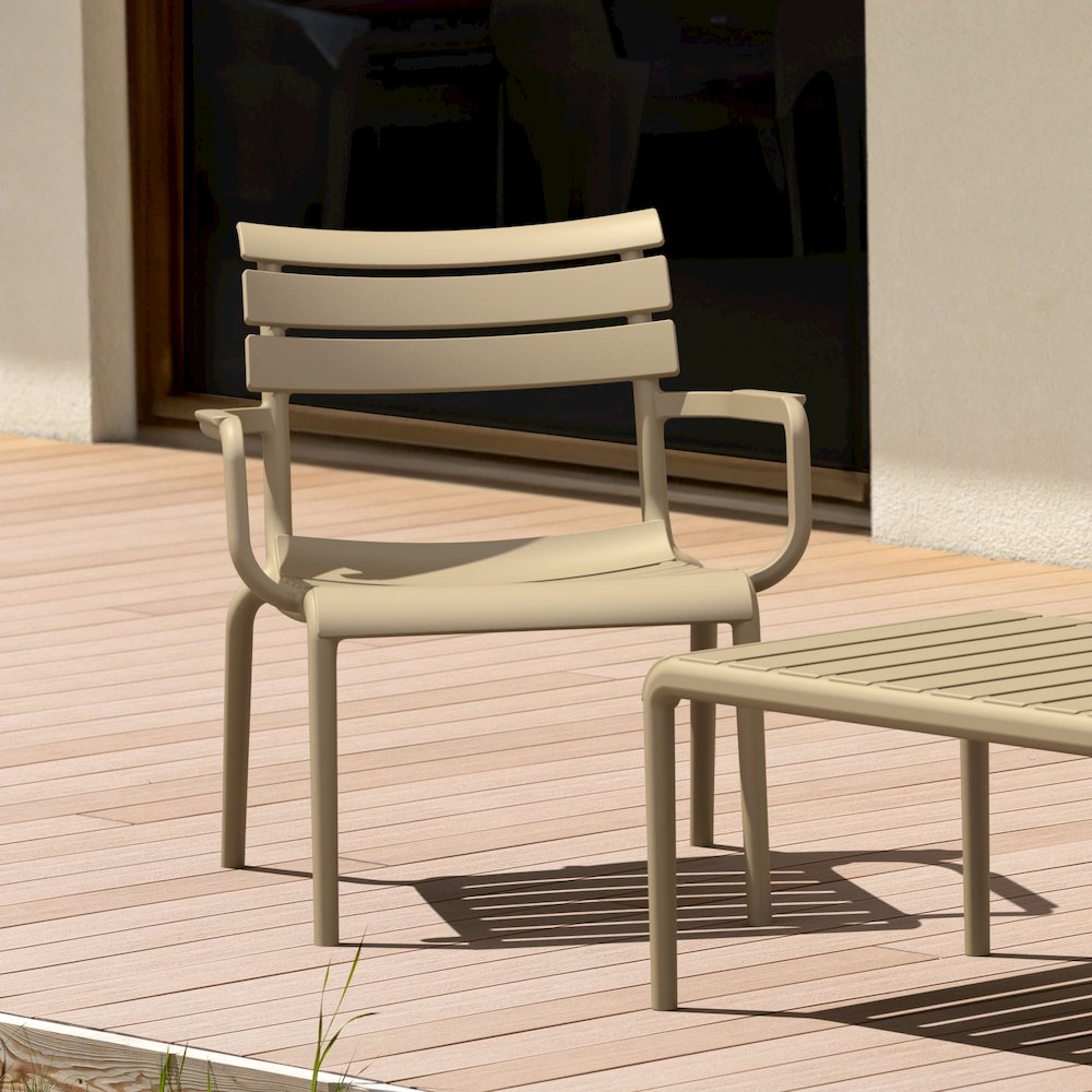 Paris Outdoor Club Lounge Chair Taupe. Picture 6