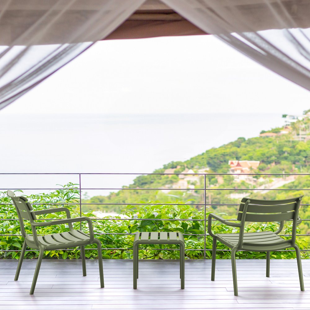 Paris Outdoor Club Lounge Chair Olive Green. Picture 9