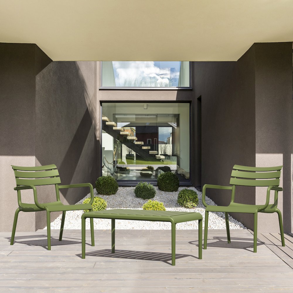 Paris Outdoor Club Lounge Chair Olive Green. Picture 8