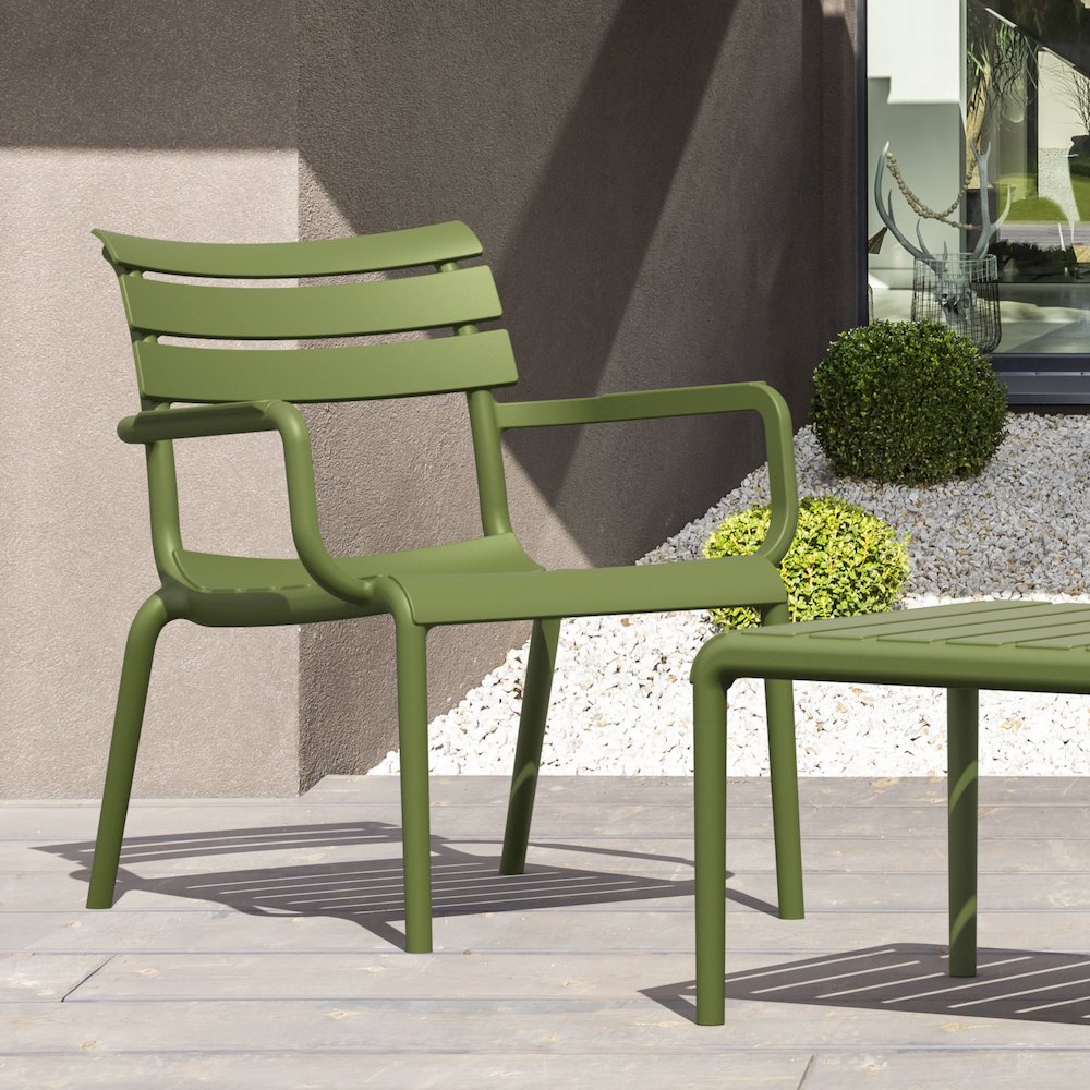Paris Outdoor Club Lounge Chair Olive Green. Picture 7