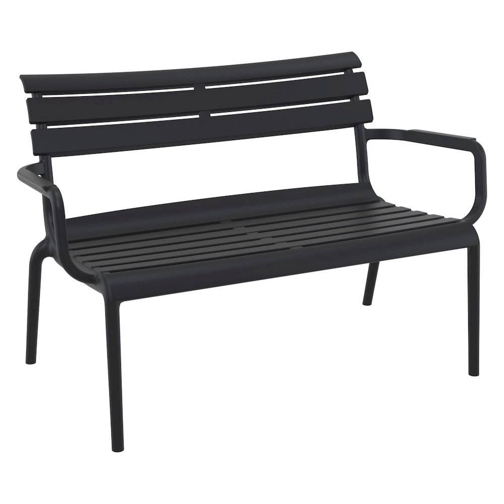 Paris Outdoor Bench Black. Picture 6