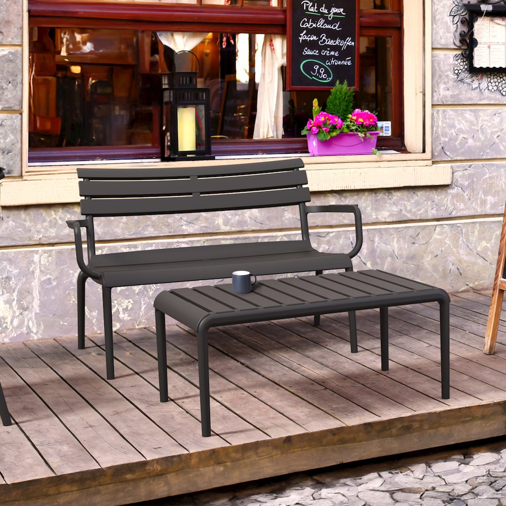 Paris Outdoor Bench Black. Picture 8