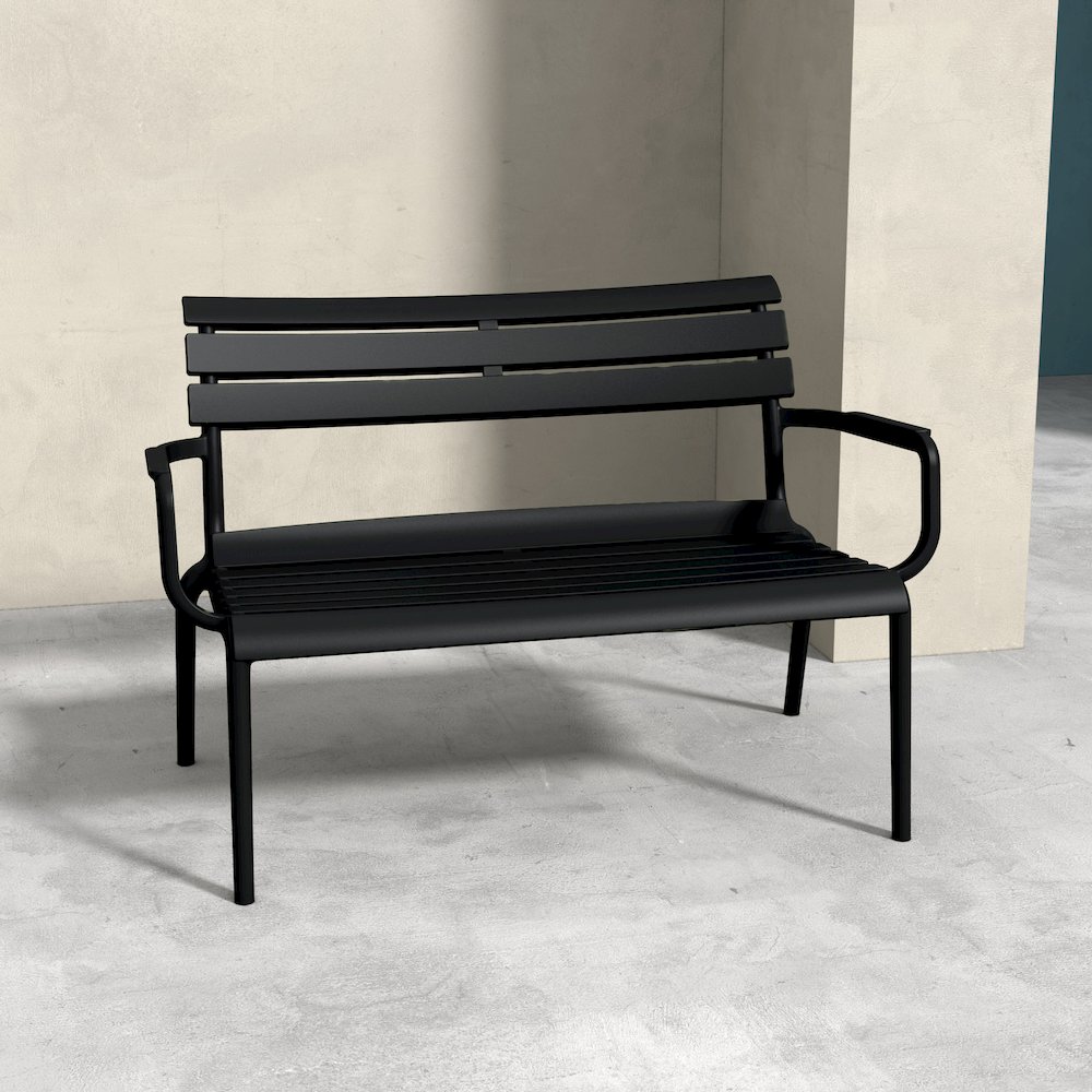 Paris Outdoor Bench Black. Picture 7