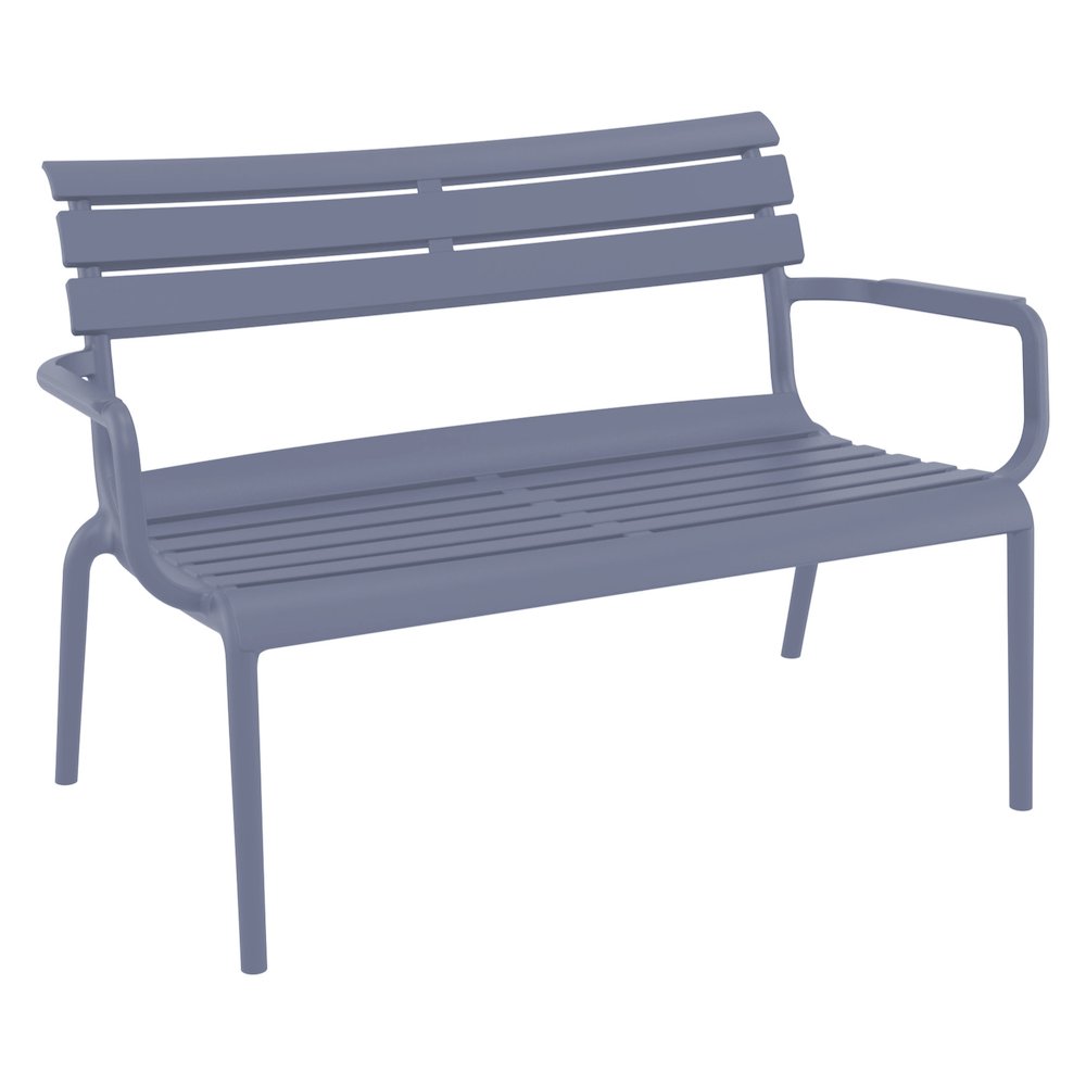 Paris Outdoor Bench Dark Gray. Picture 2