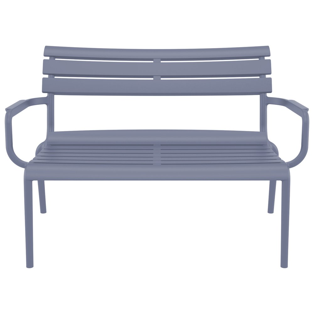 Paris Outdoor Bench Dark Gray. Picture 3