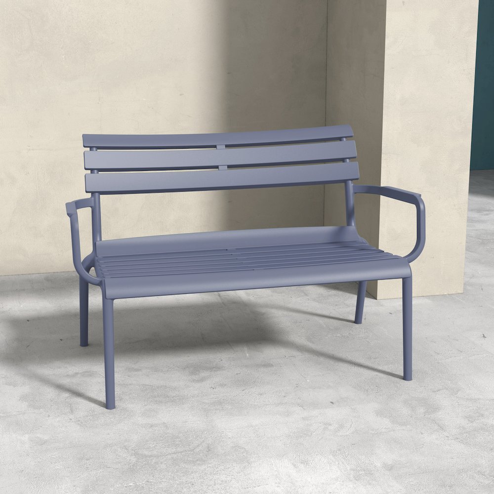Paris Outdoor Bench Dark Gray. Picture 6