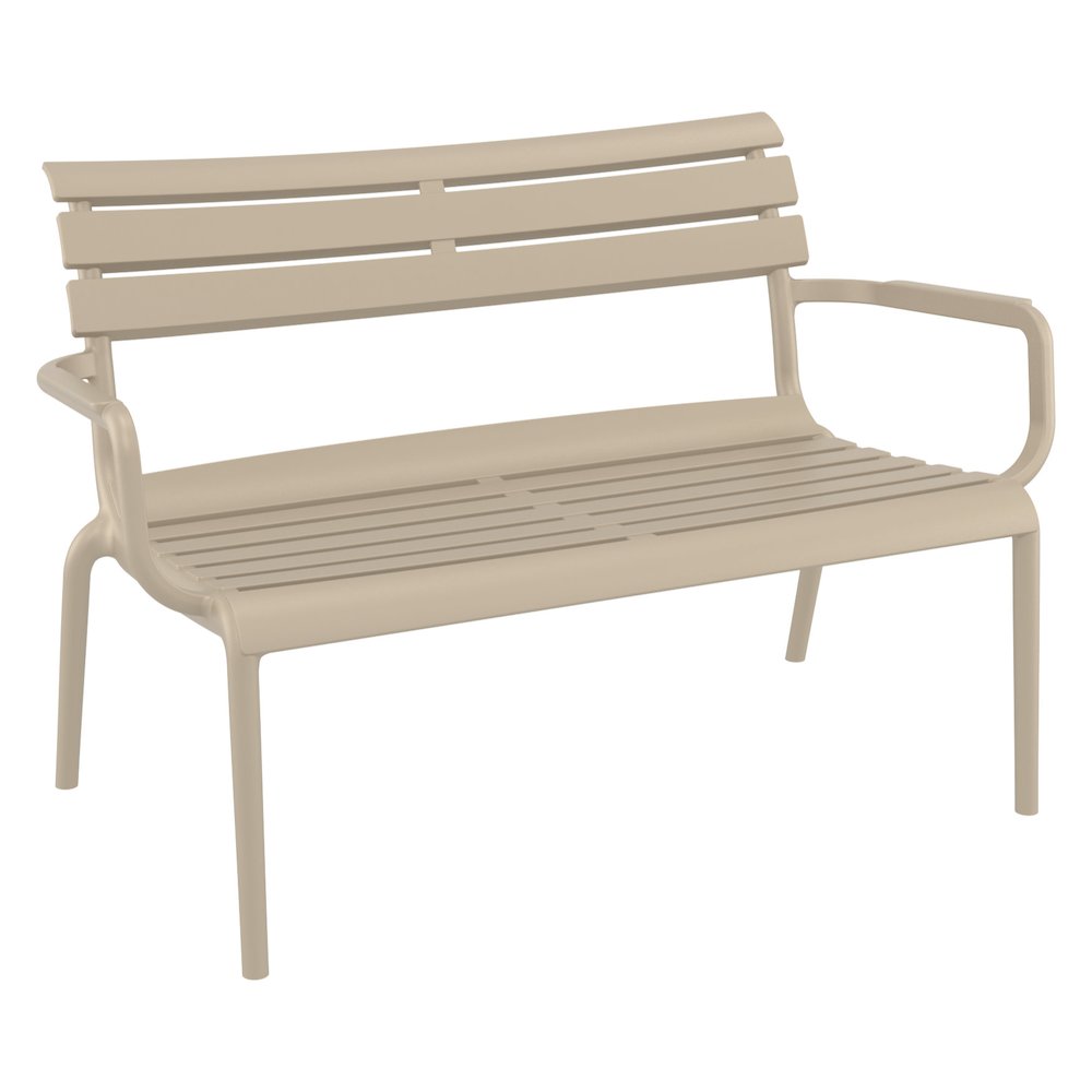 Paris Outdoor Bench Taupe. Picture 1