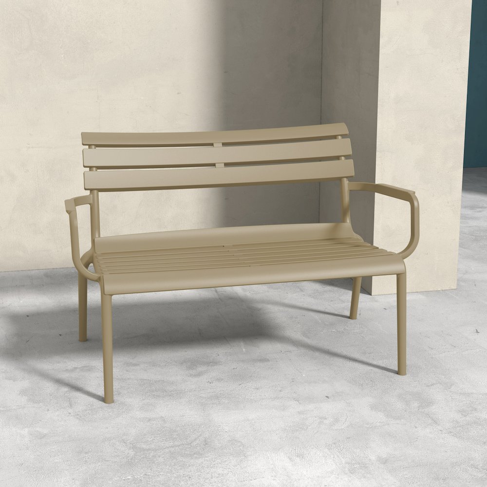 Paris Outdoor Bench Taupe. Picture 6