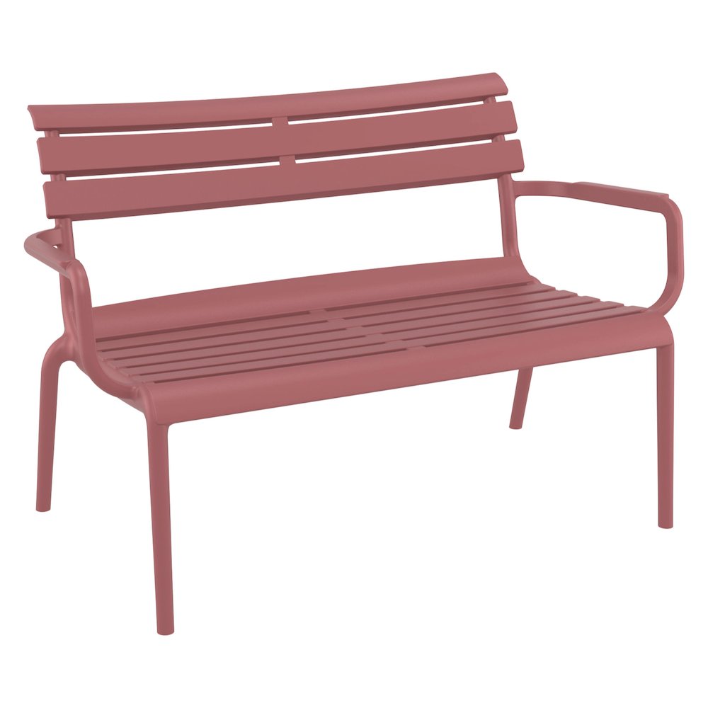 Paris Outdoor Bench Marsala. Picture 1