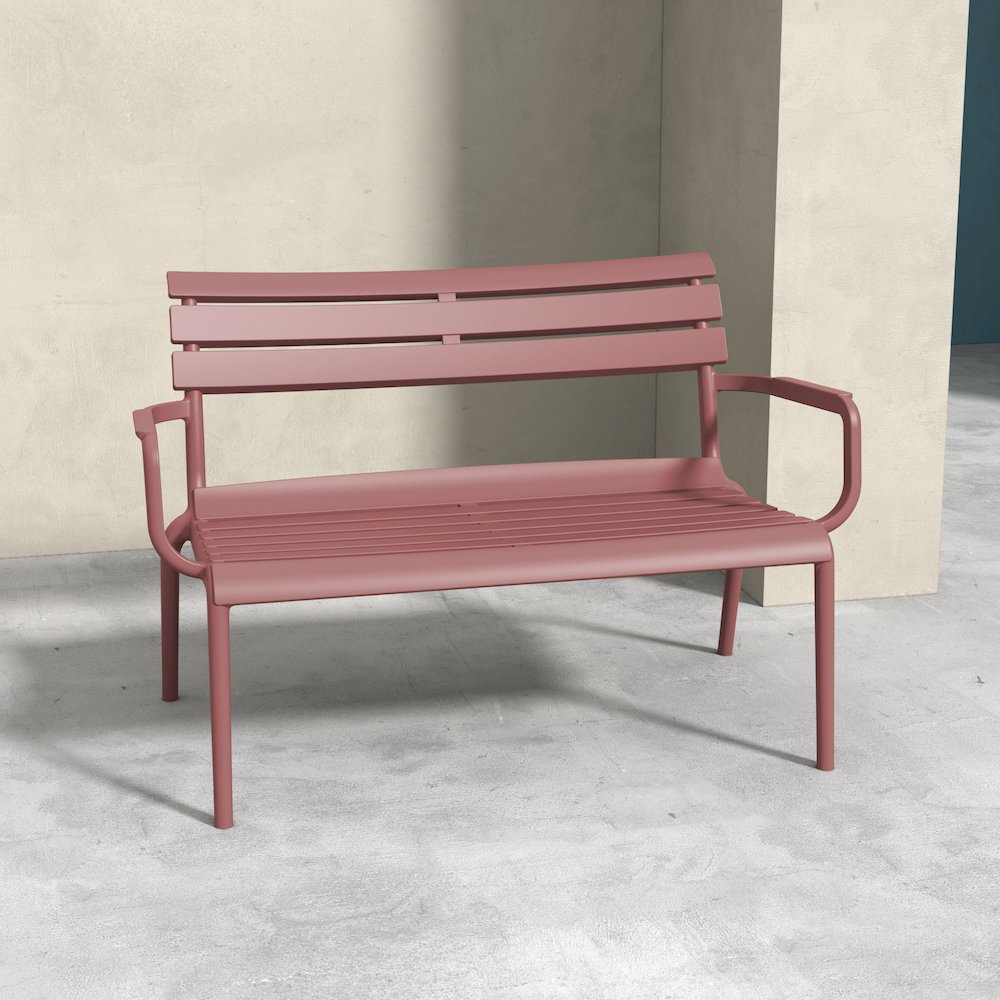 Paris Outdoor Bench Marsala. Picture 8