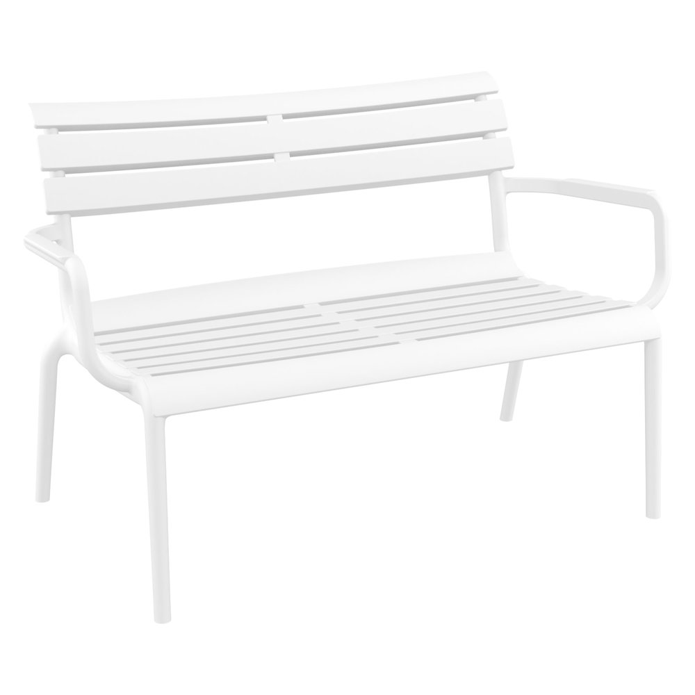Paris Outdoor Bench White. Picture 1