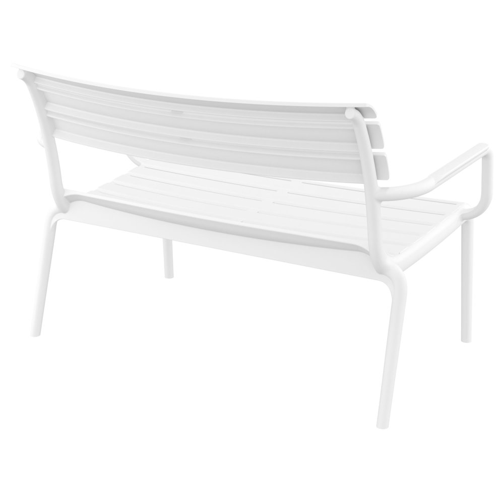 Paris Outdoor Bench White. Picture 4