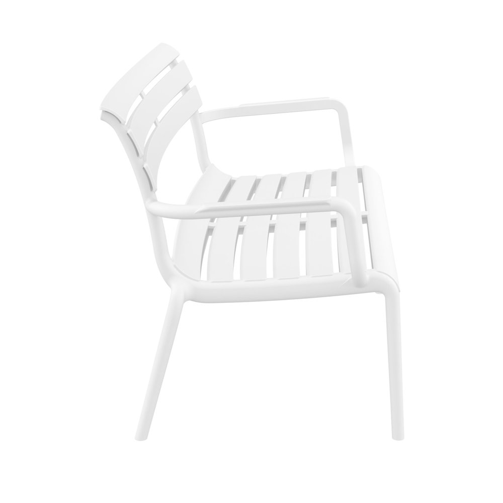 Paris Outdoor Bench White. Picture 2