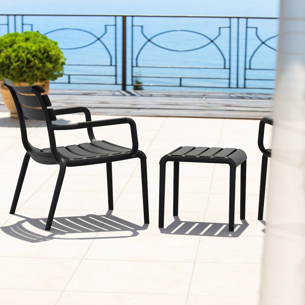 Paris Outdoor Side Table Black. Picture 6