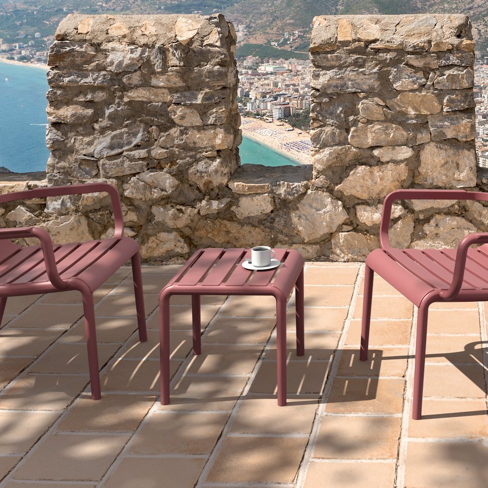 Paris Outdoor Side Table Marsala. Picture 5