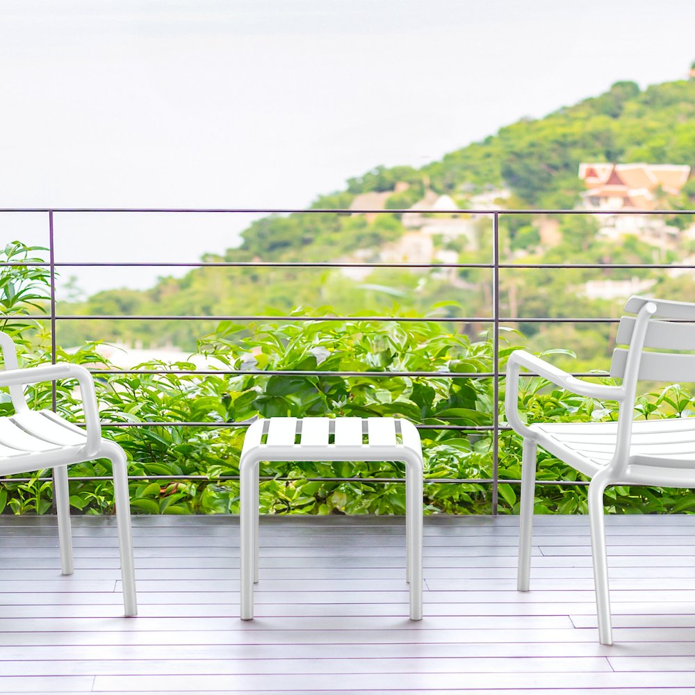 Paris Outdoor Side Table White. Picture 4