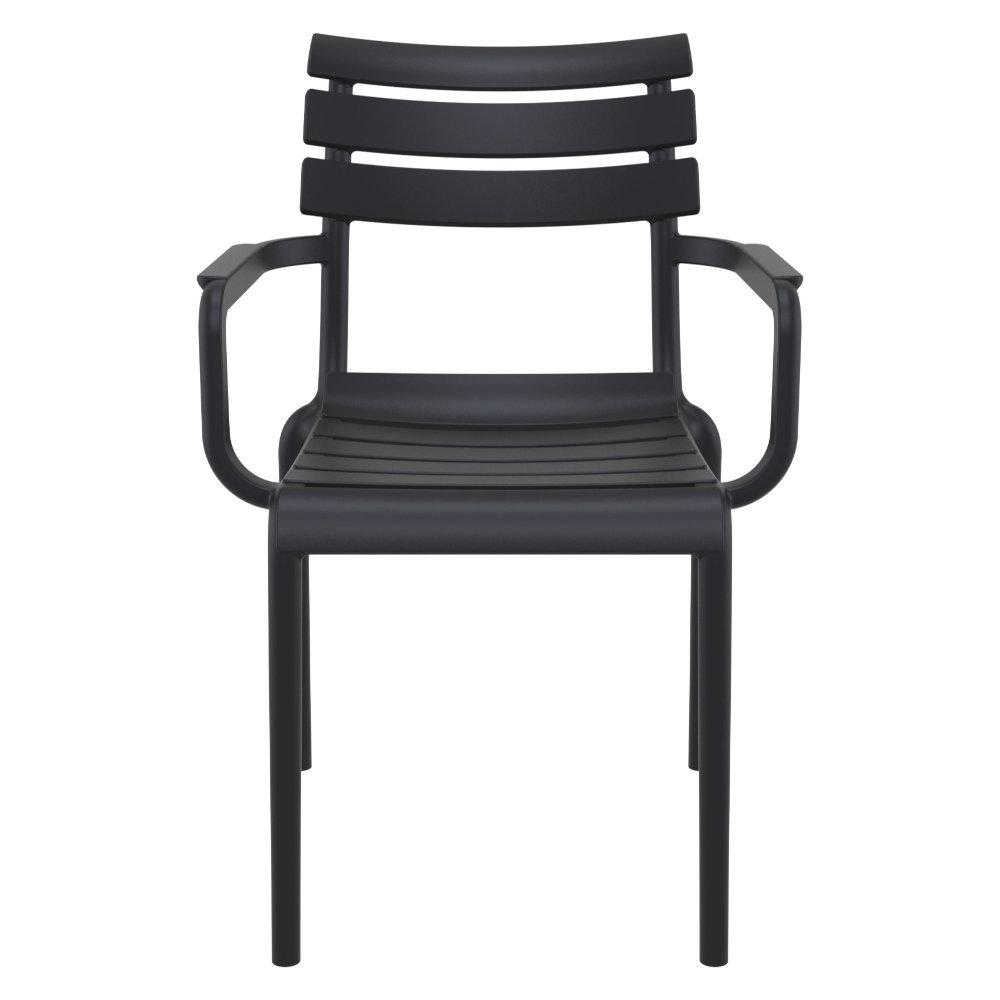 Paris Resin Outdoor Arm Chair Black. Picture 4