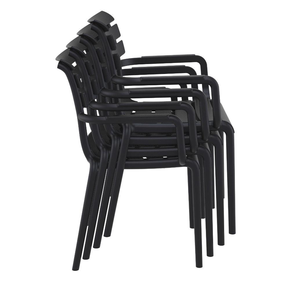 Paris Resin Outdoor Arm Chair Black. Picture 6