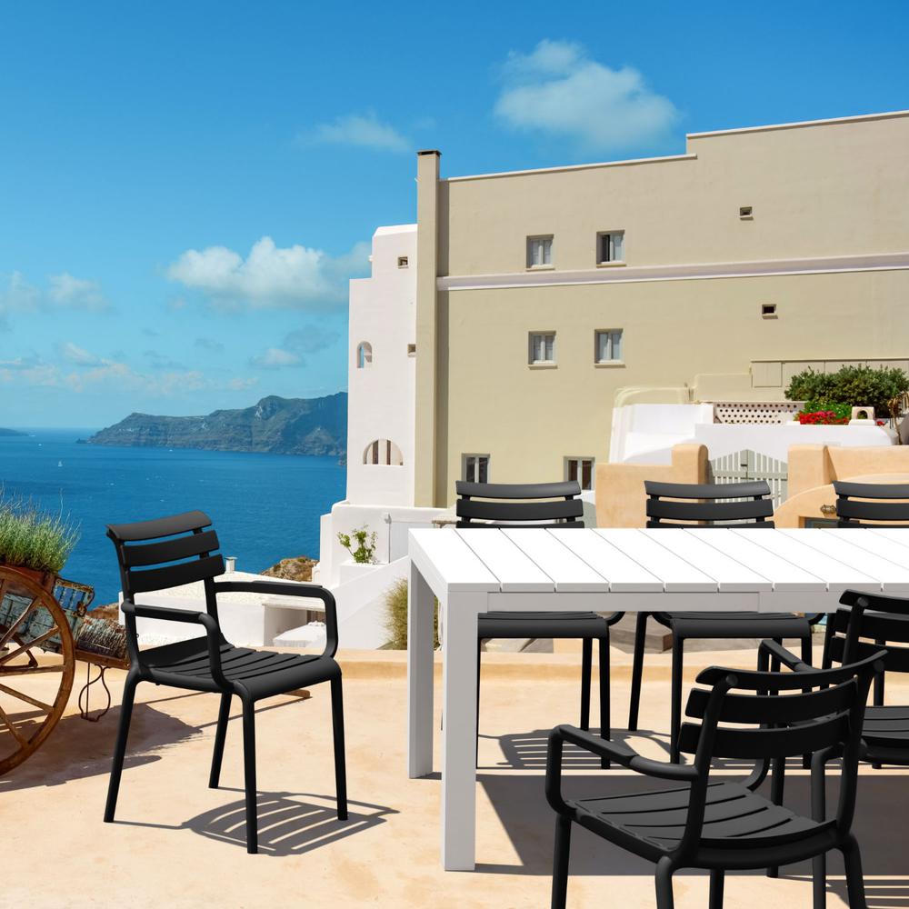 Paris Resin Outdoor Arm Chair Black. Picture 8