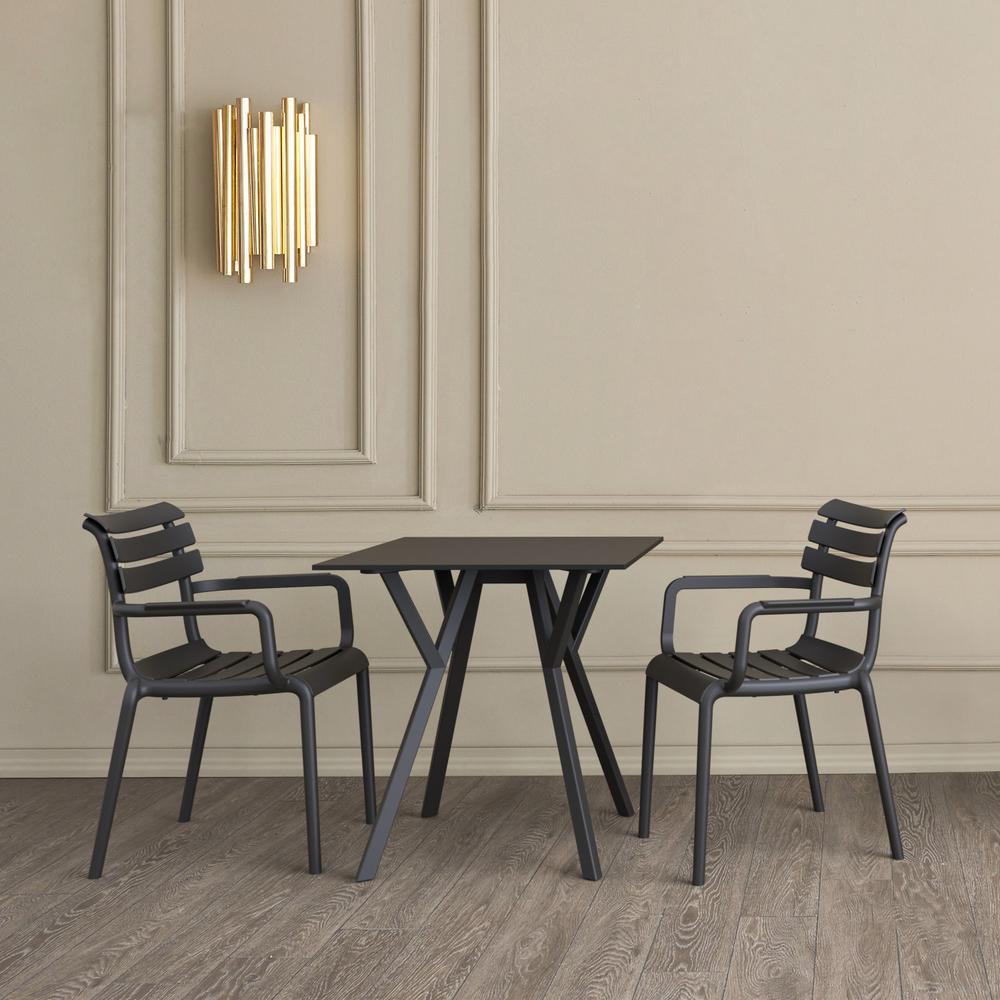 Paris Resin Outdoor Arm Chair Black. Picture 9
