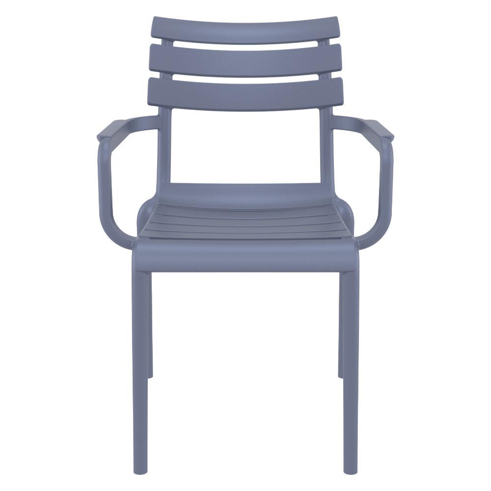 Paris Resin Outdoor Arm Chair Dark Gray. Picture 3