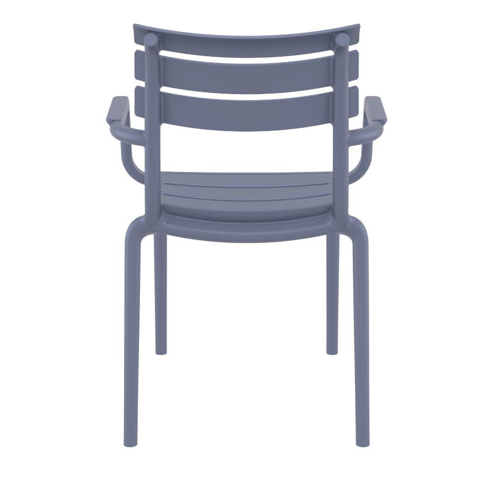 Paris Resin Outdoor Arm Chair Dark Gray. Picture 5