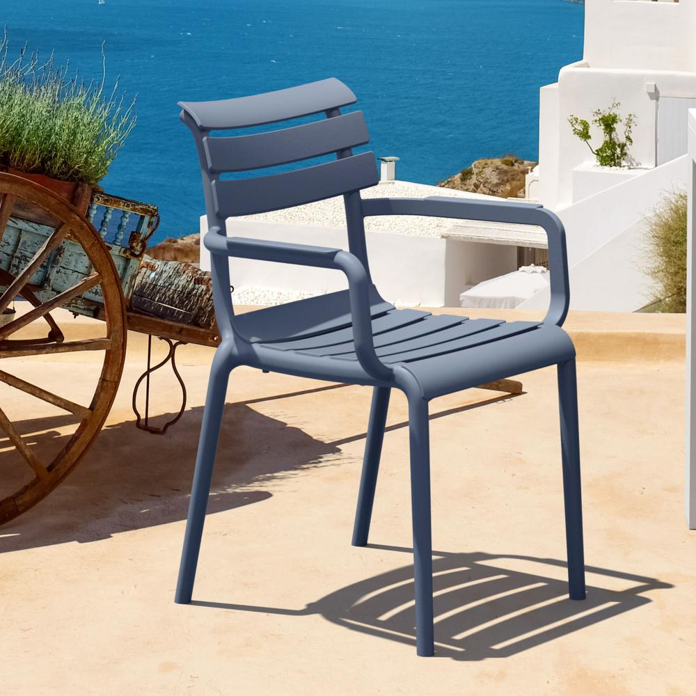 Paris Resin Outdoor Arm Chair Dark Gray. Picture 6