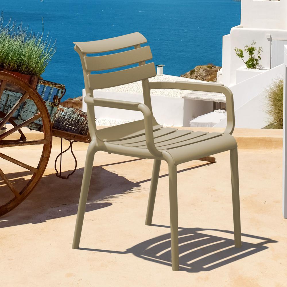 Paris Resin Outdoor Arm Chair Taupe. Picture 6