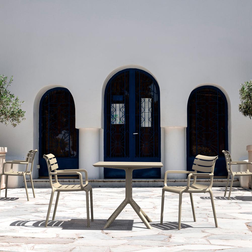 Paris Resin Outdoor Arm Chair Taupe. Picture 9