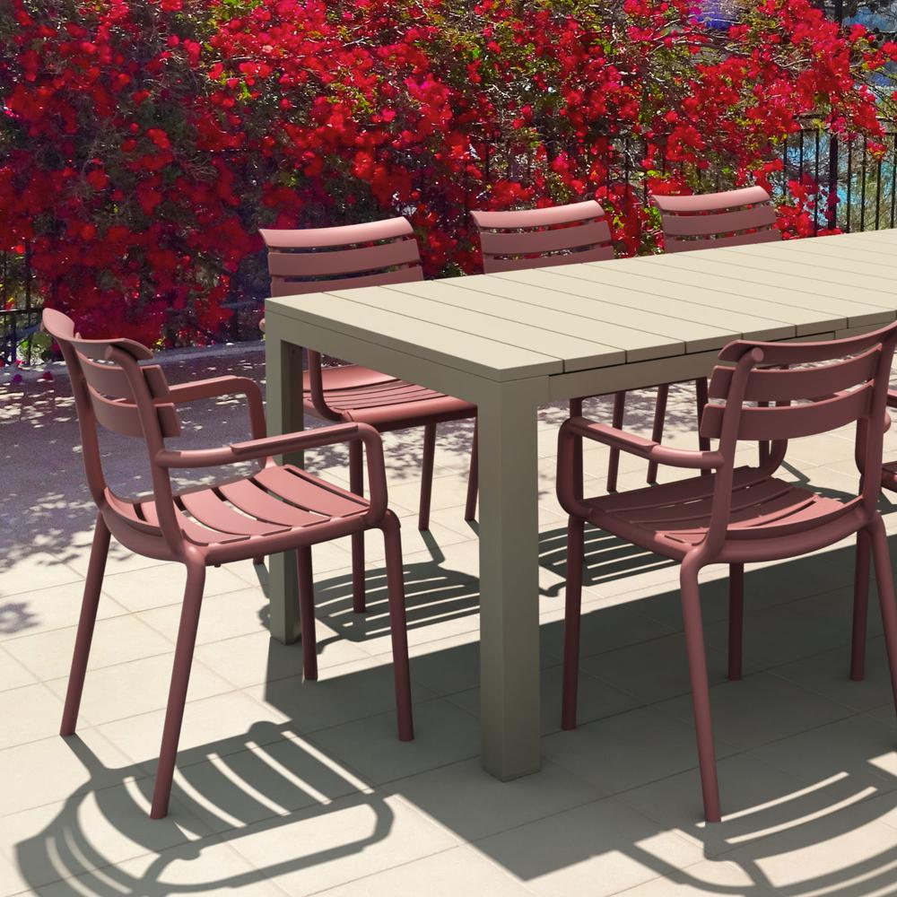 Paris Resin Outdoor Arm Chair Marsala (pack of 2). Picture 6